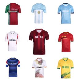 2023 Fans en direct acclamant Tops Football Football Hommes Manches Courtes Pays Drapeau Imprimé Fans Cheer Tshirt Respirant Surdimensionné Jersey Shirt Tee