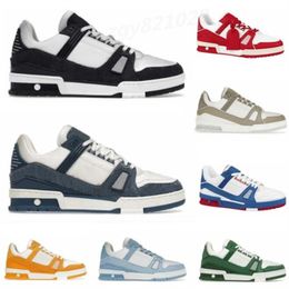 2022 Fashion Classic Mens Women Casual Shoes Hot Trainer Designer Sneakers Printing Low Cut Green Red Black Wit Ademend Running 39-44 Z12