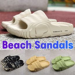 2022 Moda Cool Zapatillas Sandalias de playa con OG Box Magic Lime Desert Sand Más nuevo para mujer para hombre Diapositivas de verano Zapatos Negro Gris hombres Diseñador