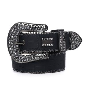 2022 Ceintures de créateurs de mode BB Belt Simon pour hommes femmes Ceinture de diamant brillant noir sur bleu blanc strass multicolore 61 couleurs234C