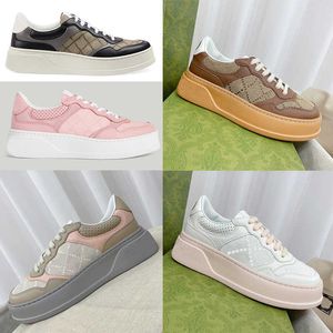 2022 Baskets à plateforme en cuir de créateur de mode pour femmes Chaussures décontractées Baskets classiques brodées authentiques Baskets brodées pour hommes 9 couleurs Runner Trainer avec boîte 334