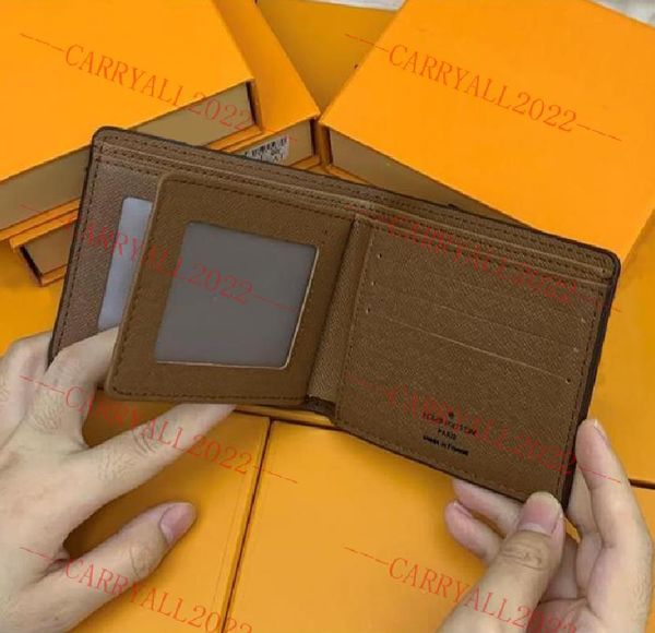 2022 Designers de mode portefeuille luxes Hommes Femmes Portefeuilles sacs en cuir Classique Fleurs porte-monnaie Porte-cartes à carreaux sacs à main d'embrayage