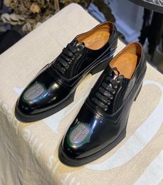 2022 Fashion Gentlemen Mens Oxfords Flat Heel Full Grain Leather Man Office Work Shoes Formal Business Derby Shoe1229630