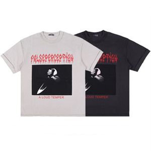 Camiseta Vintage de calle alta para hombre, camiseta holgada informal de manga corta con estampado de Hip Hop, camiseta Tss E763 2022