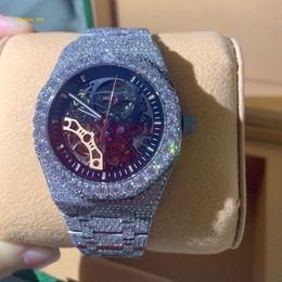 2022 Mode Hip Hop Mannen en Vrouwen Sieraden Ice Out Diamond Horloge Moissanite Skeleton Horloge