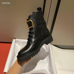 Bottines en cuir à tête ronde pour femme, chaussures de luxe de marque de styliste, à la mode, courtes, 2022