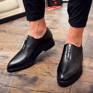 2022 Moda zapatos para hombres Mocasines con cremallera Hombre vestido de fiesta Calzado de noche Tamaño grande: US6.5-US10