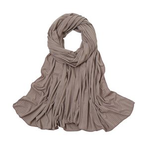 2022 Fashion Moslimvrouwen Wrinkle Crinke Hijab Lange sjaal Gewoon katoenen sjaalkop Wrap Islamitische Arabische tulband hijabs hoofddoek