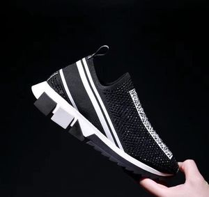 2024 Mode Nieuwste Designer Unisex Dames Heren Sneakers Diamant Casual Mesh Schoen Vrouwen Mannen Stretch Gebreide Sokken Schoenen Laarzen 35-46