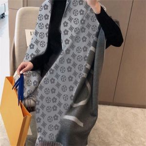 2022 mode Parijs ontwerp 100% kasjmier sjaal heren en dames hetzelfde merk letter sjaal grote sjaal warme verdikte wol 70cm x 180cm
