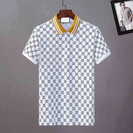 2023 Polos de moda camiseta de los hombres camiseta casual bordado polo de algodón camisas de cuello de calle alta M-3XL # 623