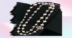 2022 Fashion Sweater Ketting Luxe Lange hanger Kettingen Classic Style STRANDS STRANEN STRINGEN Elegante Pearl Chain Letter Double Layer 3833874