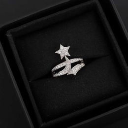 2022 moda dulce cometa Anime anillo circón mujer lujo meteorito galvanoplastia platino San Valentín fiesta plata 925 joyería