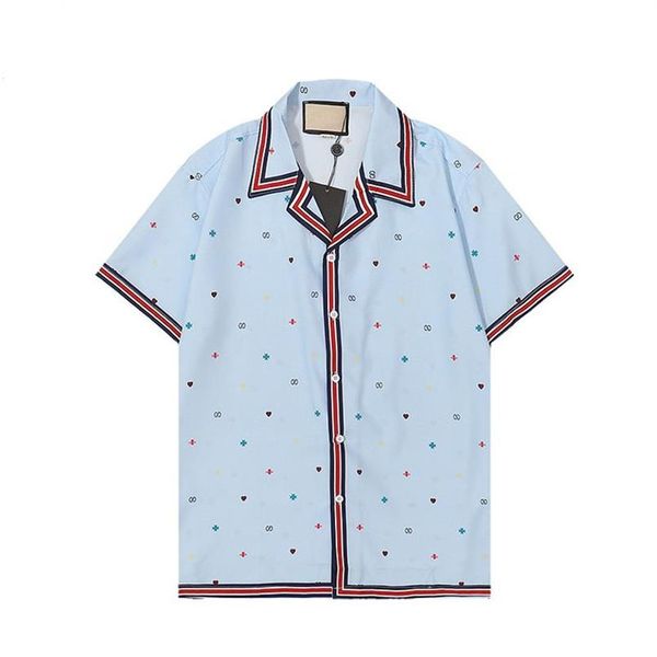 2022 Moda Tiger Print Shirts Diseñador de los hombres Camisa hawaiana Hombre Casual Manga corta Tops Camiseta Hombres Blusa Camisa Plus S263l