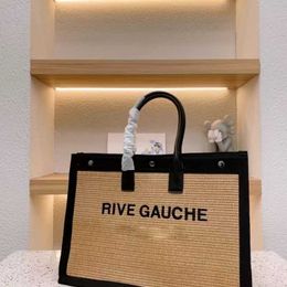 2022 tendencia de moda bolso de mujer Rive Gauche bolso de compras bolsos de mano de lino superior bolsos de playa grandes diseñador 23r