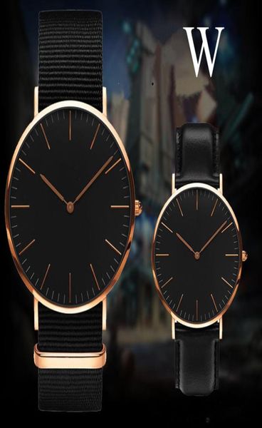 2022 Fashion étanche de luxe Watch DW Quartz 40 mm Black Men Menes montres en cuir Nylon Courte d'horloge masculine 36 mm Femmes Femmes Wristw7112903