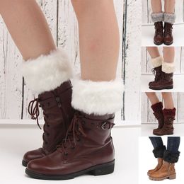 2022 Fashion Women Accessories Winter Leg Warmers Lady Warm korte laars sokken haakbrei faux bont trim poten laars sok