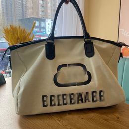 Mode jumbo dames totes marine cabas ontwerper grote draagtassen b bal canvas schoudertas koppeling handtas portemonnee hardware beige winkelbanden emmer emmer