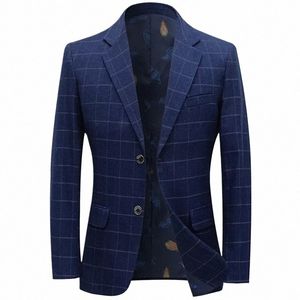 2022 Fi Nieuwe Mannen Casual Boutique Busin Plaid Dun Jasje Mannen Enkele Butt Jas Mannen Slim fit Jas Jas Mannen 14At #