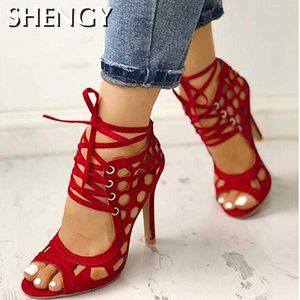 2022 Fighter High Heels Fine Casual High Heed Fashion Women's Chaussures Cross Sandals Sandals T221209 951