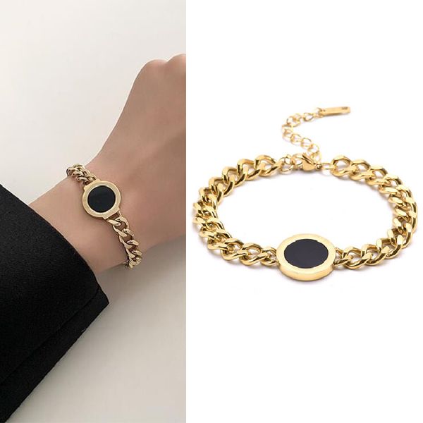 2022 Fine Bracelets Pour Femmes À La Mode Rond Blanc Et Noir Shell Bracelet Bijoux AAA Zircon Fête De Mariage Chaud Personnalisé Designer Personnalisé En Acier Inoxydable Bijoux