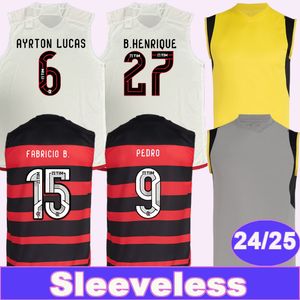 2024 25 Flamengo Vest Heren voetballen Jerseys Pedro Gabi L. Ortiz Victor Hugo Allan de Arascaeta Gerson Home Away Training Wear Football Shirts