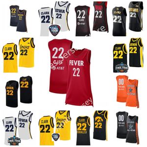 Mannen Kids Woman Custom 22 Caitlin Clark Basketball Indiana Fever Jerseys 2024 Iowa Hawkeyes Finale vier nieuwe stijl