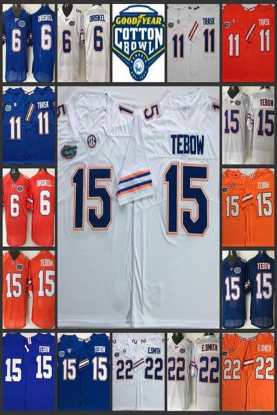 2022 Jersey de football cousu en Floride 6 Jeff Driskel Jerseys 11 Kyle Trask 15 Tim Tebow 22 Emmitt Smith 81 Aaron Herna4198232