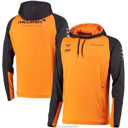 2024 pour McLaren Formula 1 Racing Hoodie Car Fans de voitures F1 Sweat-shirt pour hommes Pulllaon Fleece Full Zip Keep Warm Softshell Veste