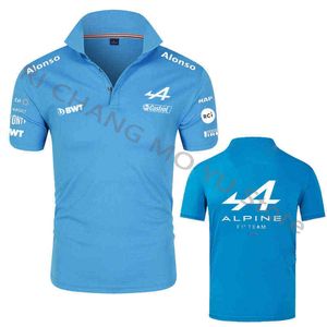 2022 Formula One Racer Alonso F1 Alpine Team Racing Fans Polo à manches courtes pour hommes / femmes T-shirt surdimensionné