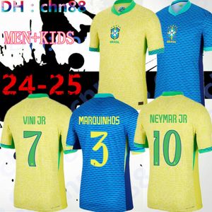 BRAZILIË 2024 Copa America Cup voetbalshirts Camiseta de futbol PAQUETA RAPHINHA voetbalshirt maillot MARQUINHOS VINI JR brasil RICHARLISON HEREN KINDEREN VROUW NEYMAR