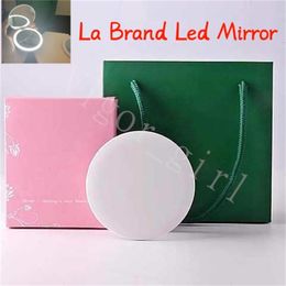 2023 New La Marque Compact Miroirs Double Face Miroir Led Décoration Miroir Pliant De Haute Qualité Pour Fille Outils De Maquillage Équipé d'un câble de données Boîte Cadeau et Sacs