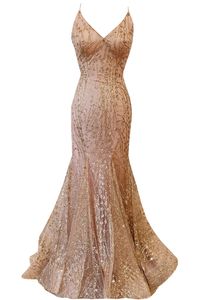 2022 Glitter Tulle Robes de soirée Rose Rose Spaghetti V-Col V Criss Crois Robe De Pal Pal Pareant Robe spéciale Quinceanera Mermaid