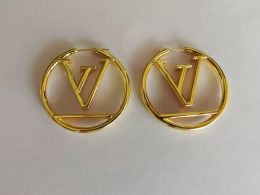 2022 Gold Hoop -oorbellen voor Lady Women Party Bruiloftliefhebbers Gift Engagement Sieraden Bruid