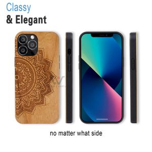 2022 buena venta Carcasa del teléfono móvil Fundas para teléfonos móviles Diseños de grabado de fábrica Funda de madera personalizada para Iphone 11/11 pro / 13 pro max / XR / XS / 12 PLUS