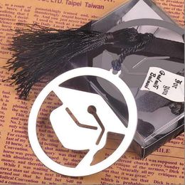 Marque-page en métal avec capuchon de remise de diplôme, avec pompon noir élégant, Souvenirs de fête, cadeaux Faovr pour invités, 2022