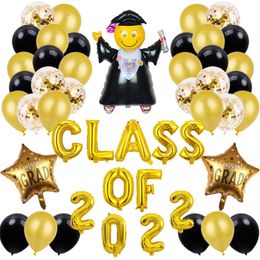 2022 Graduation Season Party Ceremony Sfeer Arrangement Ballon Set Classroom Scène Decoratie Aluminium Film Ballon