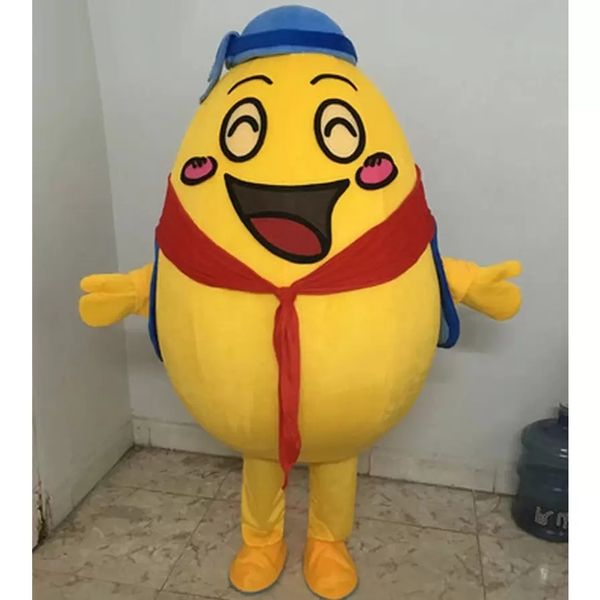 2022 Disfraz de mascota de huevo de pollo de Halloween Personaje temático de anime de dibujos animados Fiesta de carnaval de Navidad Disfraces de lujo Tamaño adulto Cumpleaños Traje al aire libre