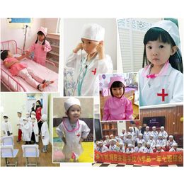 2022 Halloween Doctor infirmière Cosplay Kids Work Wear Uniforme cote Toys Set Children's Day Cross Clothing for Kids Simulation