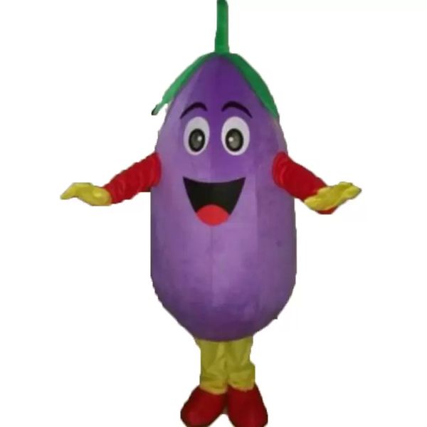 2022 Costume de mascotte d'aubergine d'Halloween de haute qualité Personnage de thème d'anime de dessin animé de haute qualité Taille adulte Carnaval de Noël Fête d'anniversaire Tenue en plein air