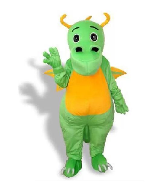 2022 Disfraz de mascota de dinosaurio verde de Halloween de calidad superior personalizar Personaje de tema de dibujos animados Anime Tamaño adulto Festival de carnaval de Navidad Disfraces