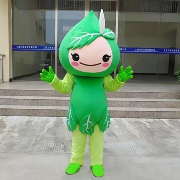 2022 Halloween fleur verte pêche Prunus mascotte Costume personnage de dessin animé carnaval Festival déguisement noël adultes taille fête d'anniversaire tenue de plein air