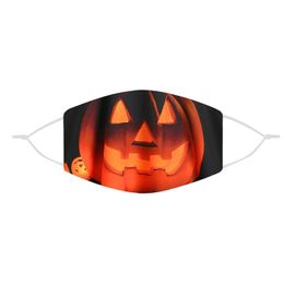 2022 Máscaras para las orejas colgantes de Halloween, máscara transpirable antipolvo, máscara facial impresa divertida, tamaño ajustable