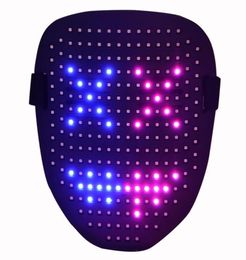 2022 Halloween masque LED masque lumineux 25 images dynamiques 25 images fixes visage changeant induction fête danse bar atmosphère pr6796584