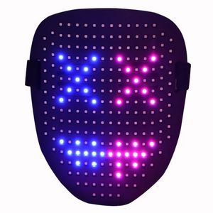 2022 Halloween masque LED masque lumineux 25 images dynamiques 25 images fixes changement de visage induction fête danse bar atmosphère accessoires WLY935