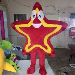 2022 Halloween Red Star Mascotte Kostuum Hoge Kwaliteit Cartoon Fruit Thema Karakter Kerst Carnaval Volwassenen Verjaardagsfeestje Fancy Outfit