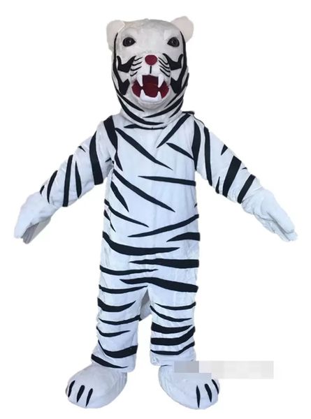 2022 Disfraces de mascota de tigre blanco de Halloween Vestido de fiesta de lujo de Navidad Traje de personaje de dibujos animados Traje Adultos Tamaño Carnaval Pascua Publicidad Ropa temática