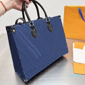 2022 Handtas Tote Shopping Bag Schoudertassen Lederen Band Handvat Wit Letter Patroon Grote Capaciteit Pocket Oprichter Modellering