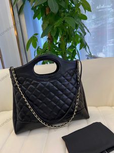 Femmes Designer Noir 31 Poignée supérieure Sacs fourre-tout d'embrayage Diamant Lattice Turn Lock Matériel en métal doré Matelasse Chaîne Crosbody Sacs à main d'épaule