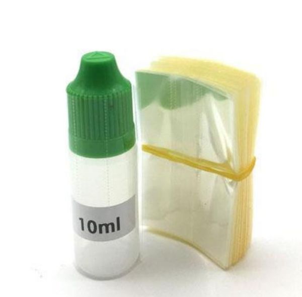 2022 Tubo termorretráctil Película de envoltura de PVC transparente para 5 ml 10 ml 15 ml 20 ml 30 ml 50 ml Botella de plástico E Botellas de líquido Banda retráctil
